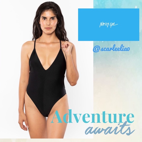 SOLD Nasty Gal Cut Out Back High Leg Swimsuit - Picture 3 of 10